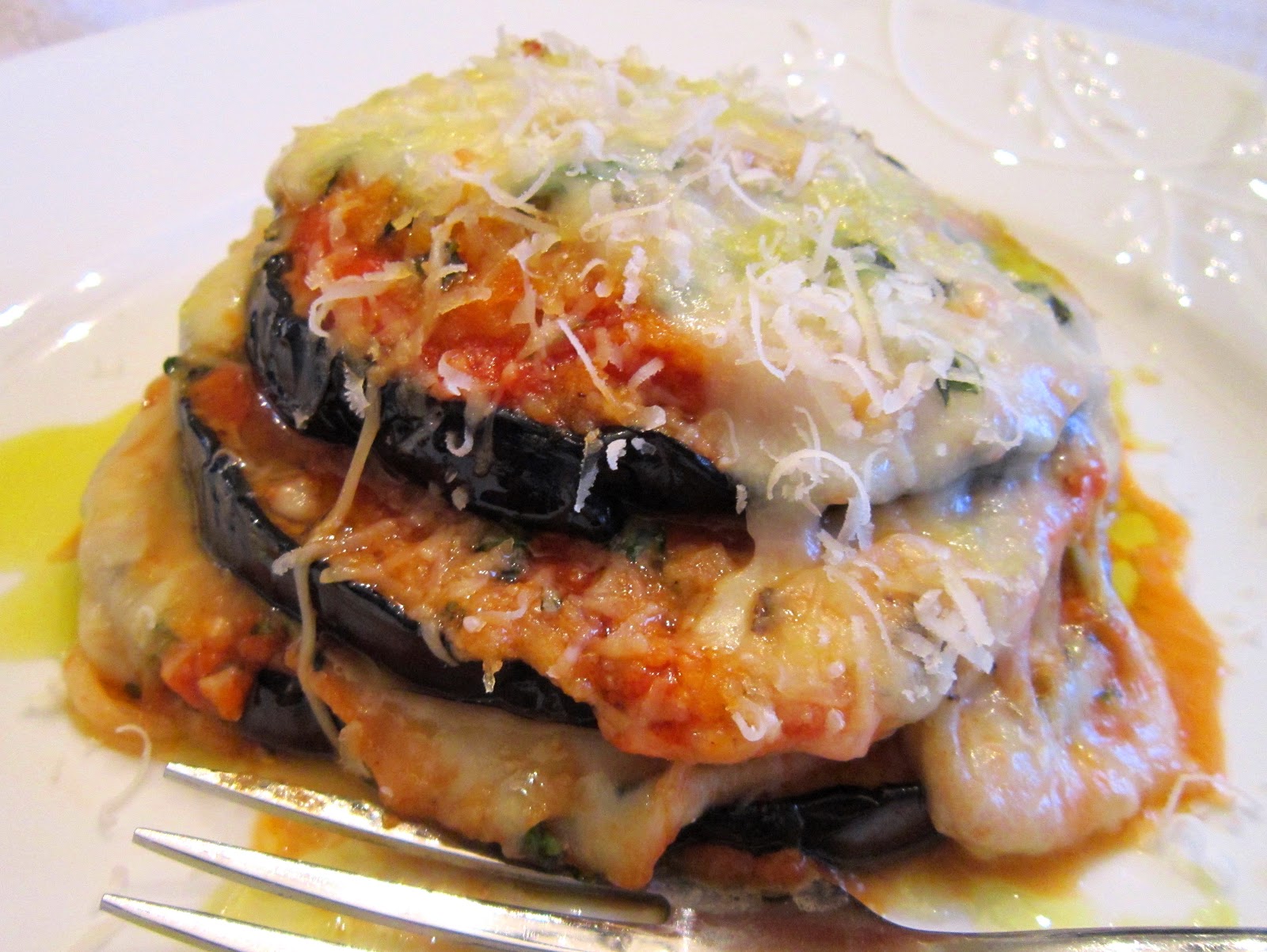 The Italian Next Door Eggplant Parmesan Stacks