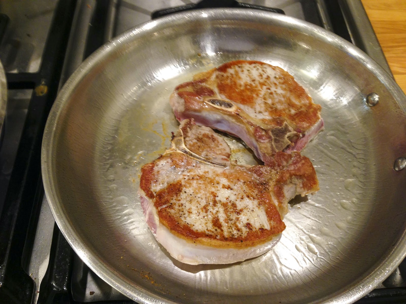 FEAST EVERYDAY Frenchstyle Pork Chops with Apples and Calvados by Tom