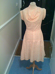 AFRICAN LACE COWL NECK KNEE LENGTH DRESS