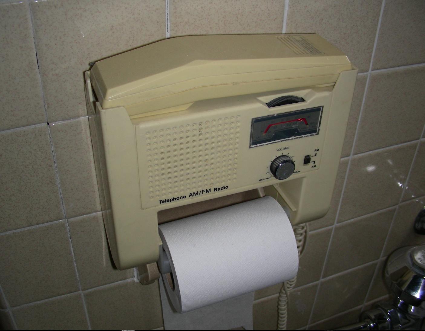 This old toilet paper holder has a built-in AM radio : r/mildlyinteresting