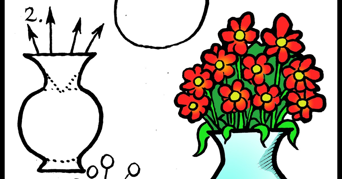DARYL HOBSON ARTWORK: How To Draw A Vase Of Flowers Step By Step