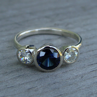 moissanite sapphire ring