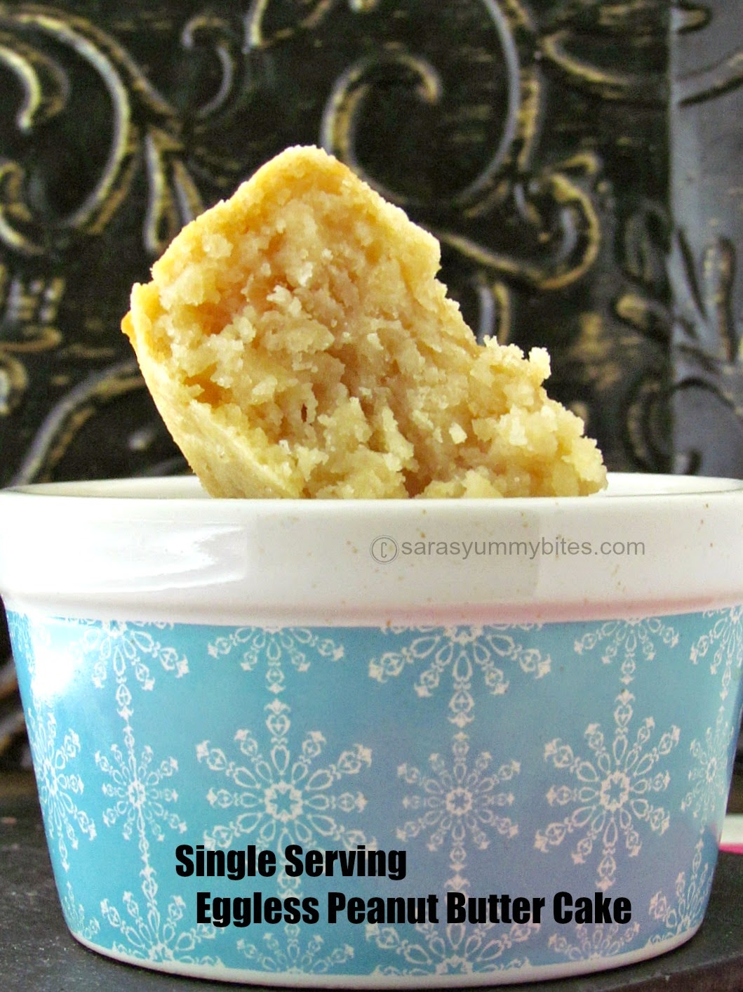 Single Serving Eggless Peanut Butter Cake SarasYummyBites