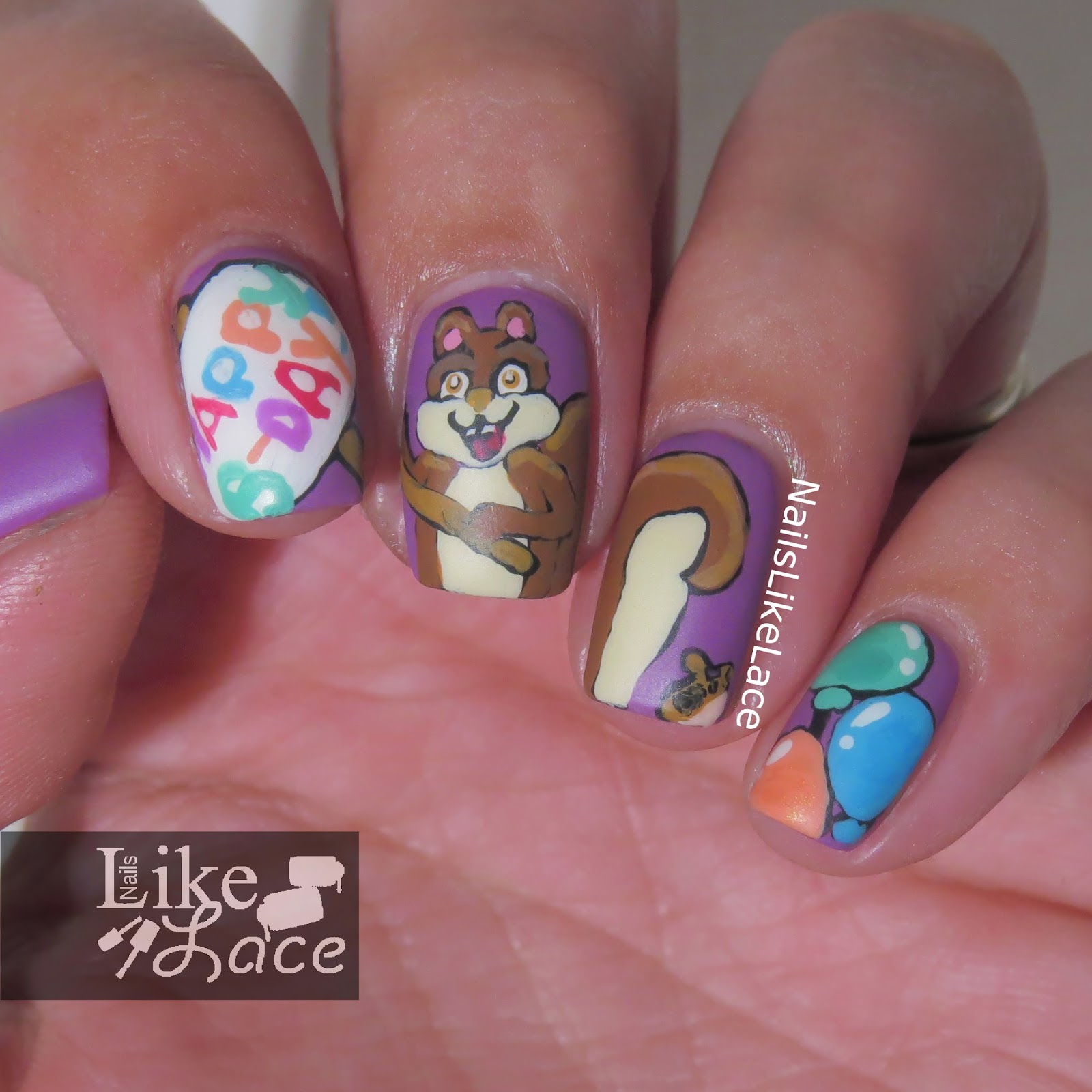 NailsLikeLace Birthday Squirrel