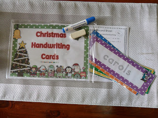 Christmas Handwriting Cards Center Activity Polka Dot Theme 