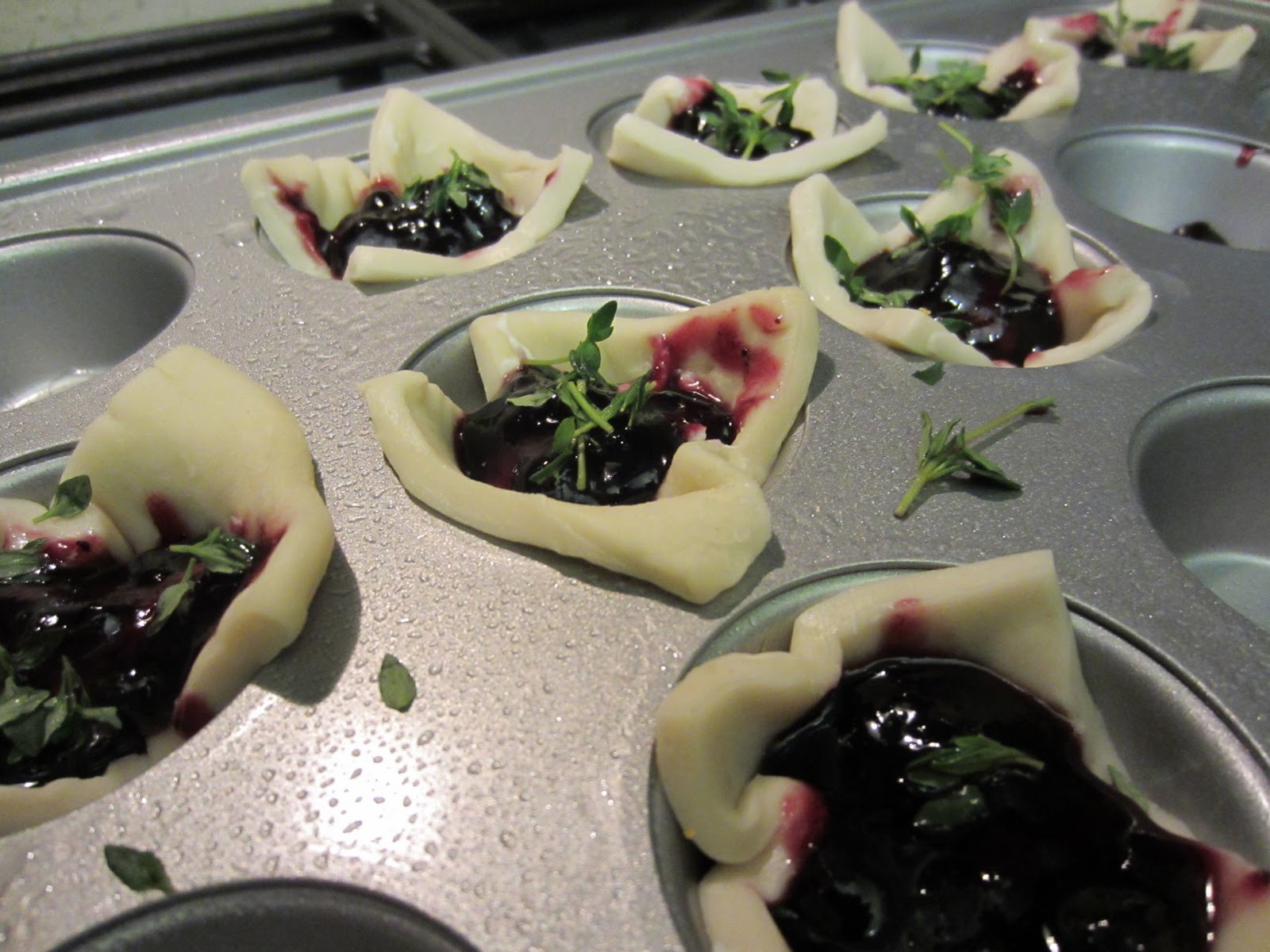 Bourbon and Bleu blueberry thyme pastry bites