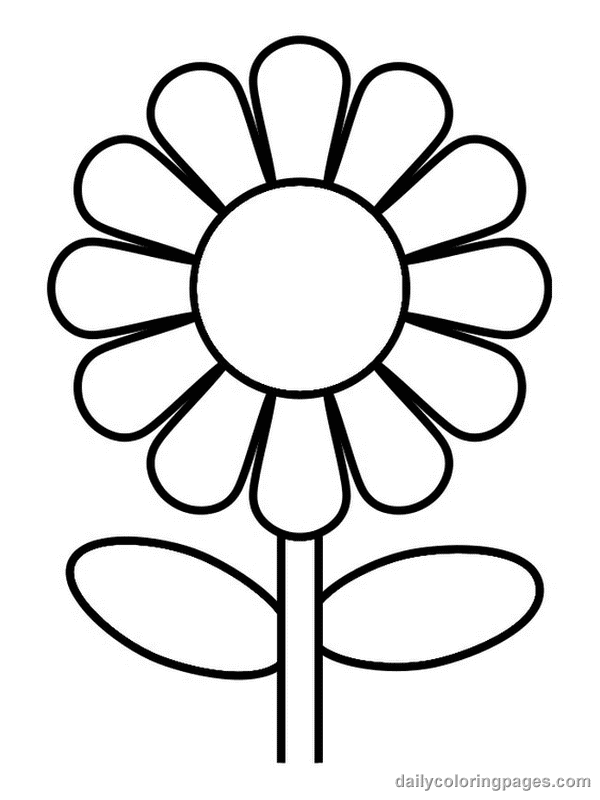 Coloring Pages Worksheets: Simple Flower Coloring Pages for Kids