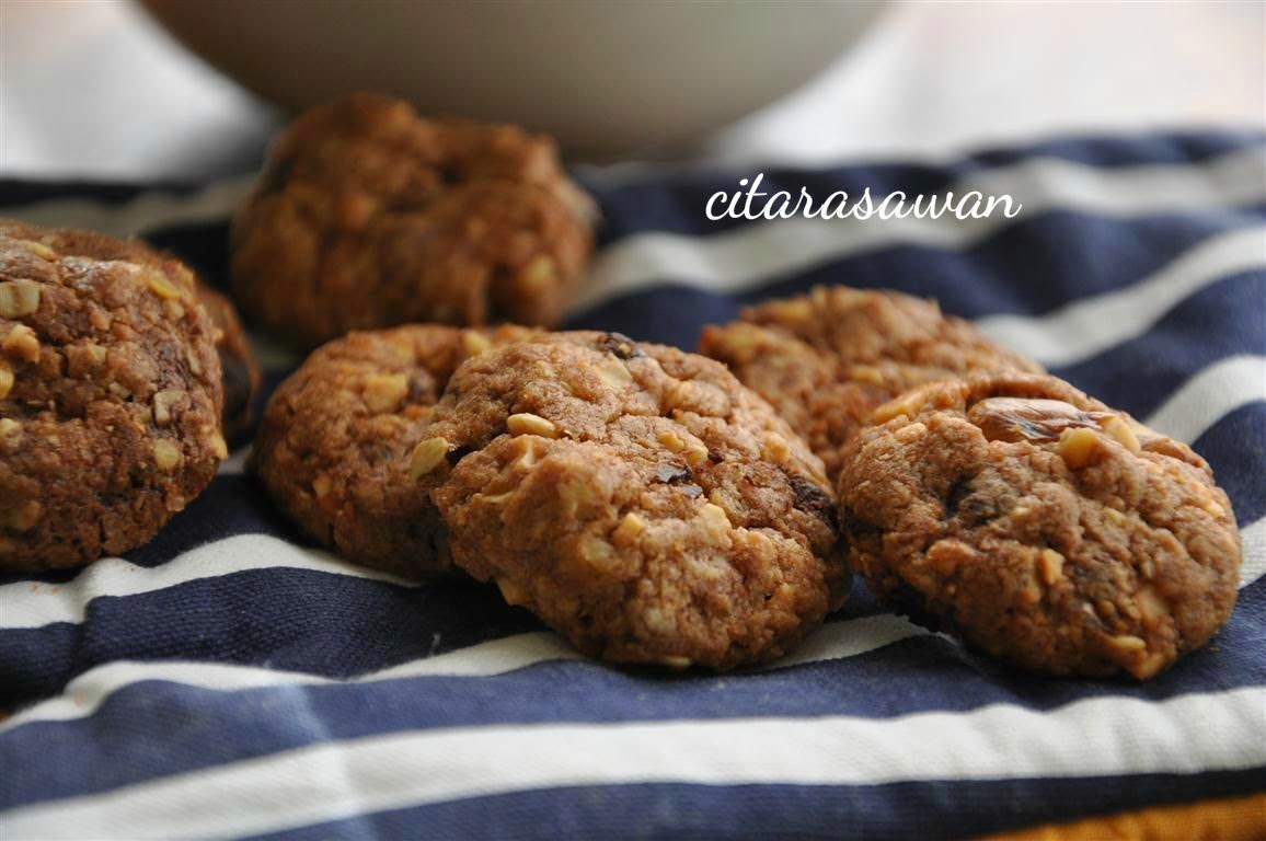 Biskut Famous Amos / Oatmeal Crunchy Cookies Resepi Terbaik