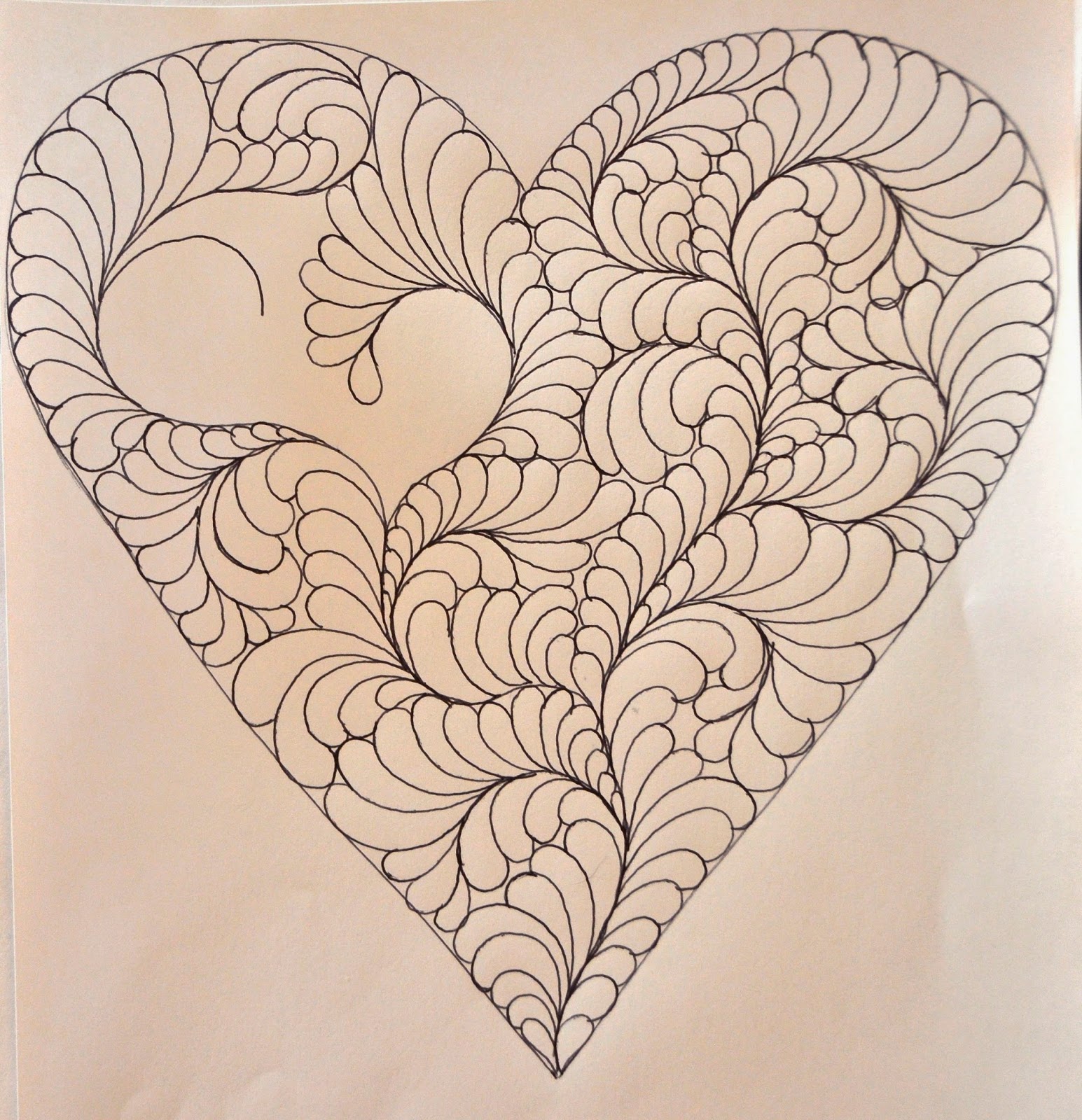 LuAnn Kessi Feathered Heart.....Machine Quilting