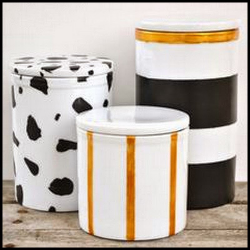 Dollar Store Crafter DIY Kate Spade Gold And Black Canisters