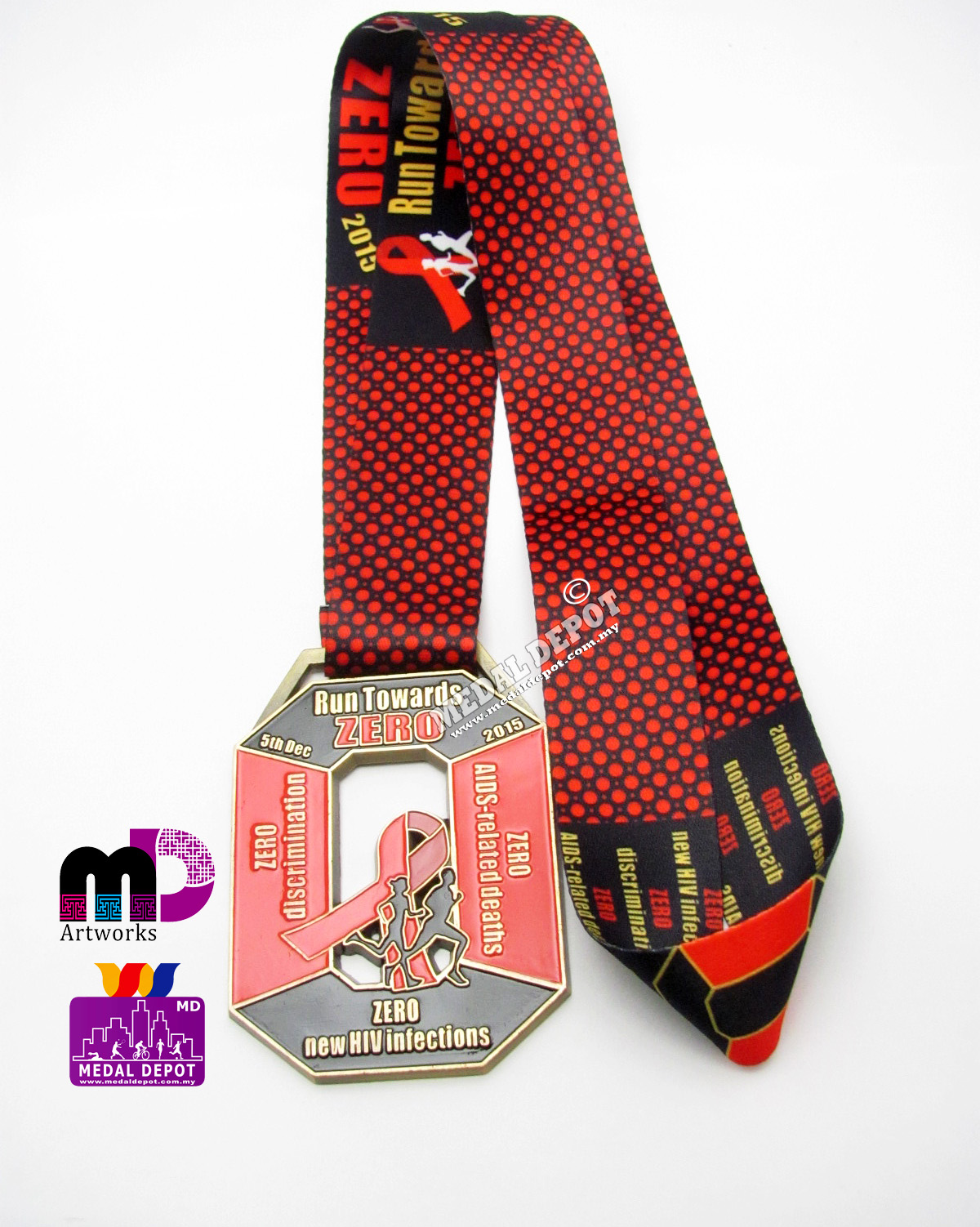 Medal Depot World Aids Day Run Medal