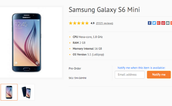 Samsung Galaxy S6 Mini: Σε online κατάστημα με οθόνη 4.6″, εξαπύρηνο επεξεργαστή