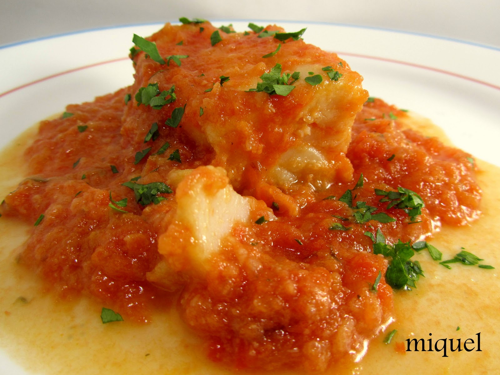 Les receptes del Miquel Bacalao con tomate