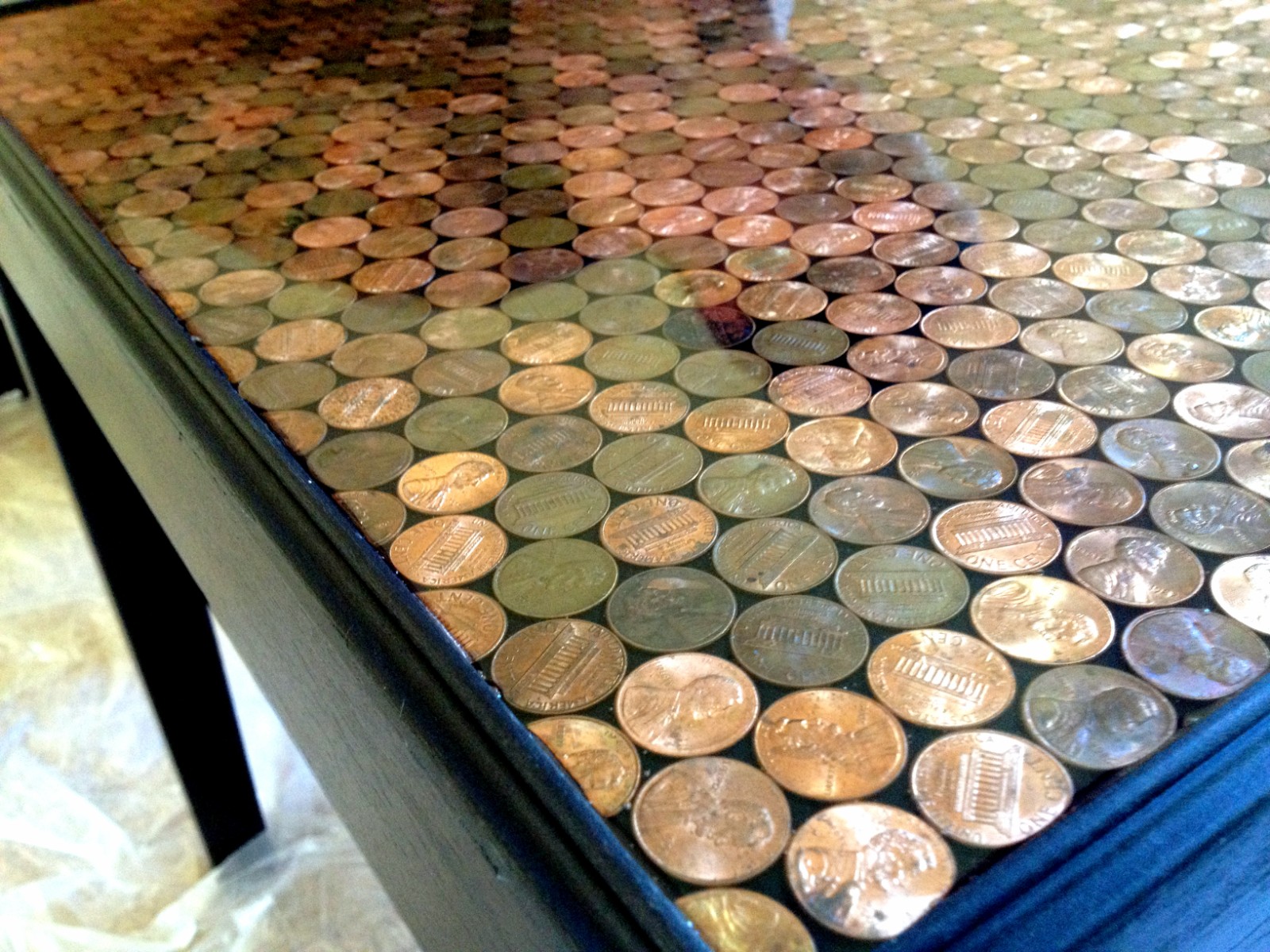 Heart Maine Home: How to make a penny-top table {DIY}