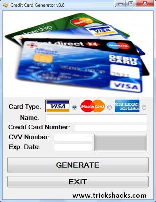 generate mastercard credit card numbers cvv and date