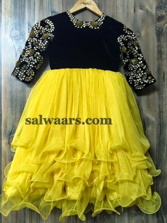 Elbow Length Sleeves Frock Indian Dresses