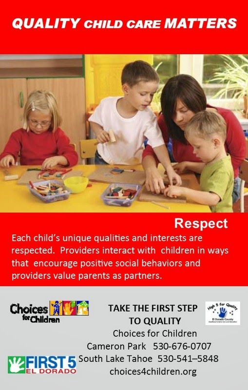 Choices for Children Quality Child Care Matters Respect for Children and Families