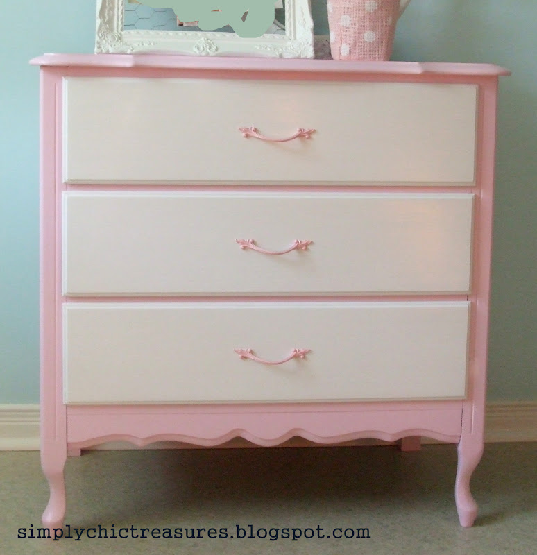 Simply Chic Treasures Pink White French Provincial Dresser