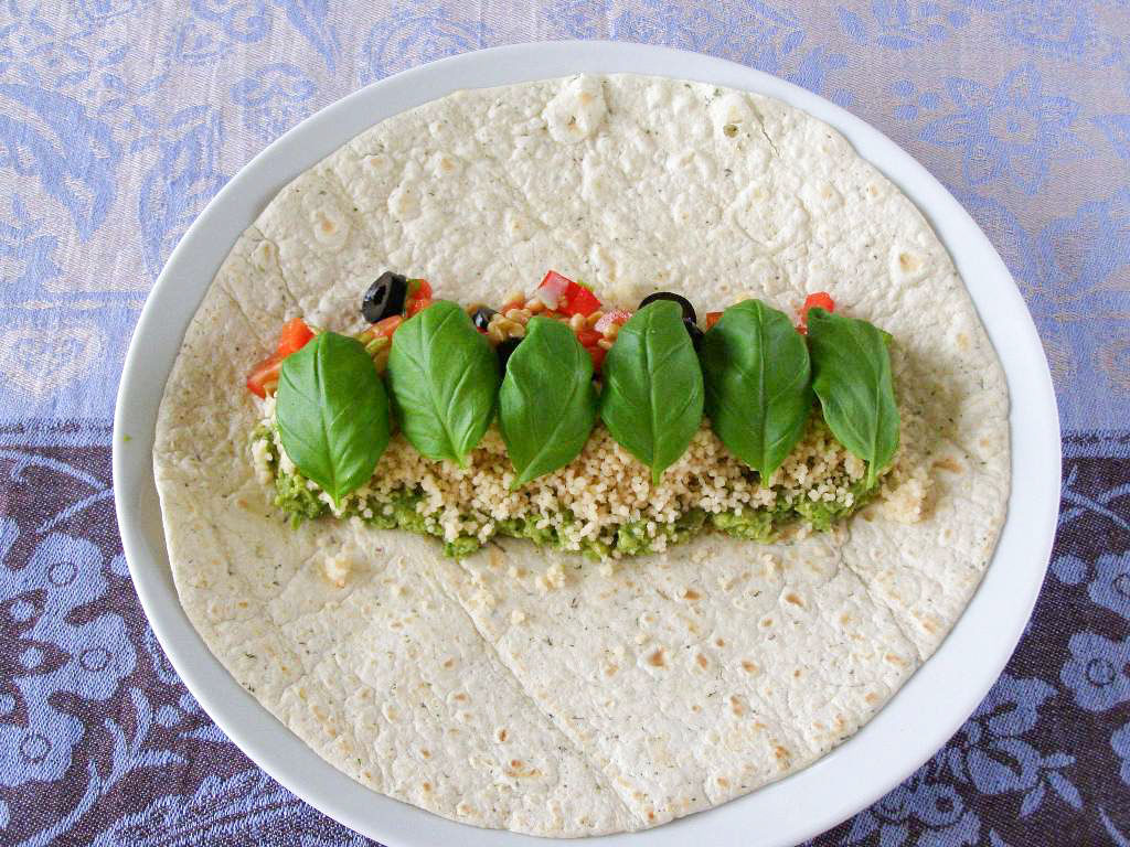 maple•spice Grilled Mediterranean Couscous Wrap with Balsamic Glaze