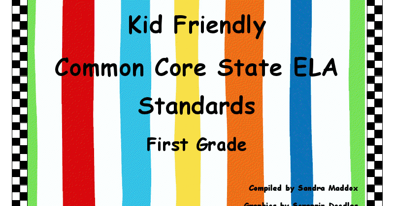Literacy Minute: Kid/Teacher Friendly ELA CCSS for First Grade Freebie