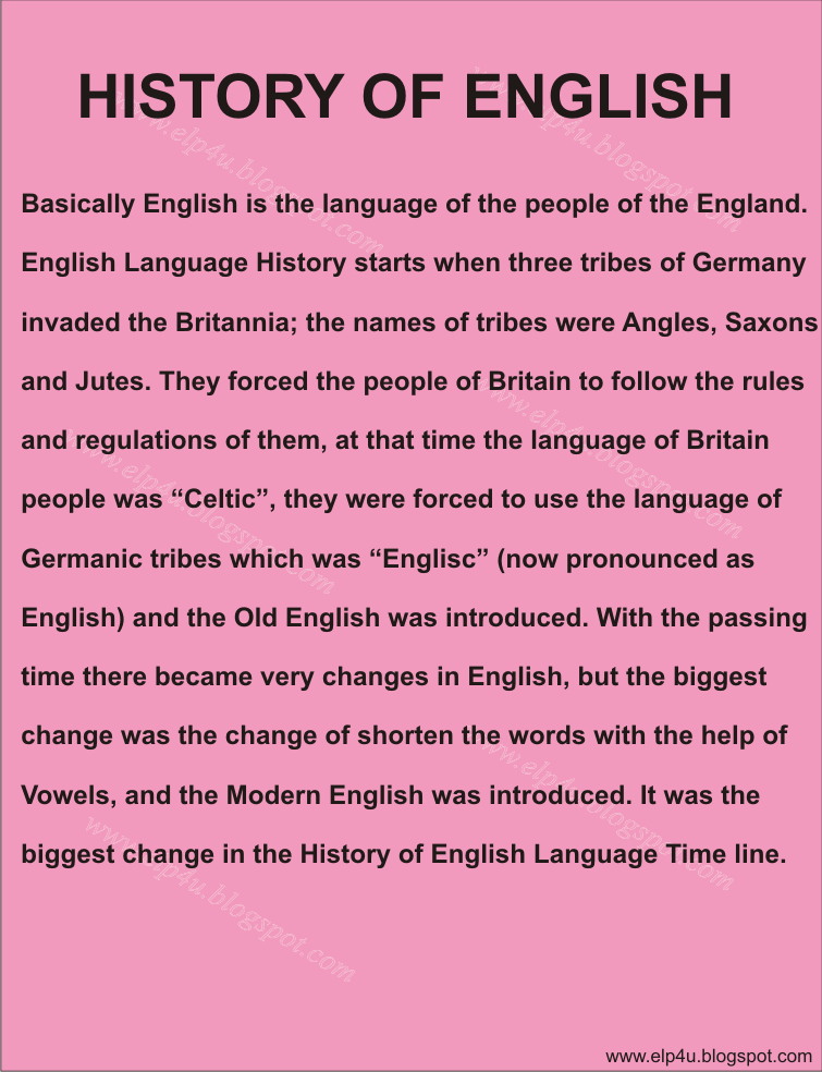 The English language. A brief history of its grammatical changes