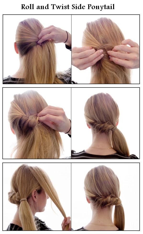 Hair And Fashion Make A Roll And Twist Side Ponytail