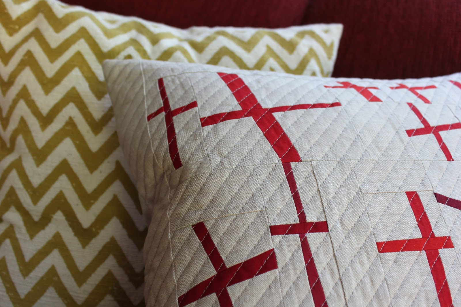 Lollyquiltz Red Cross Pillow