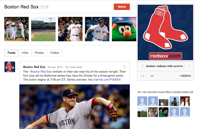 Google + of Boston Red Sox