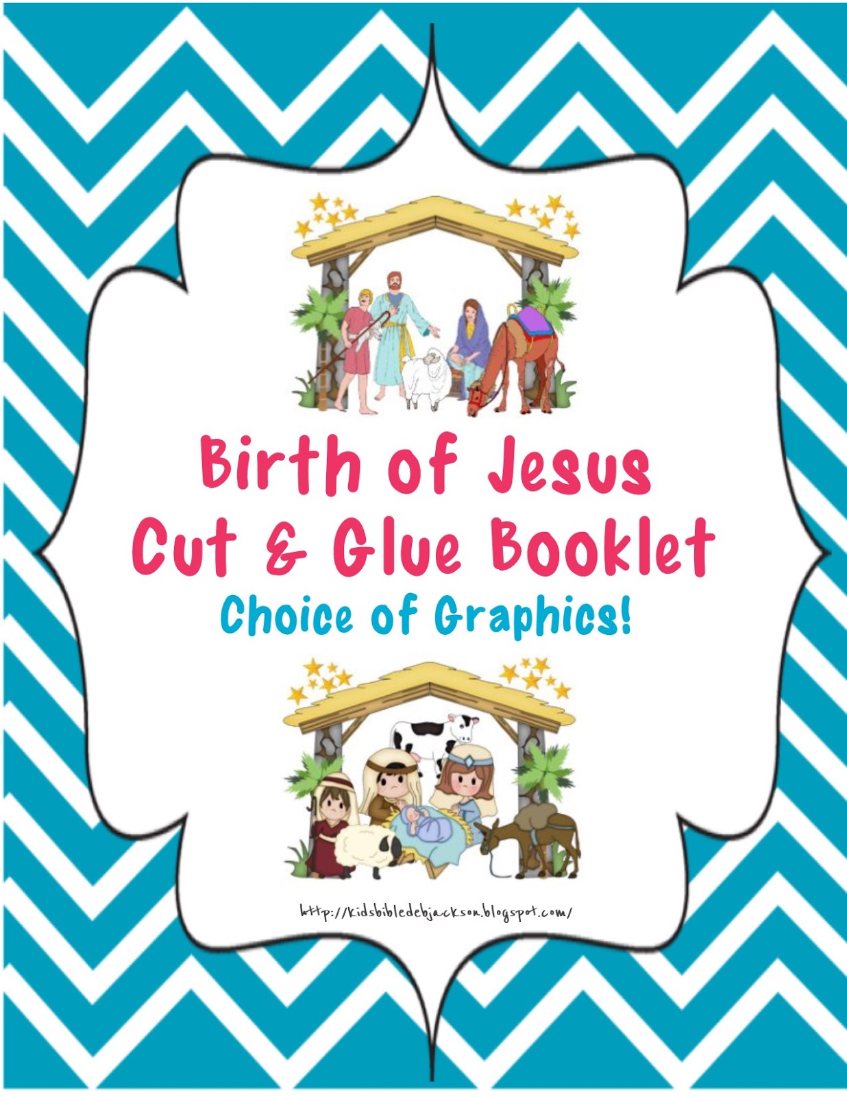 Bible Fun For Kids Birth of Jesus Cut & Glue Mini Book for Preschool
