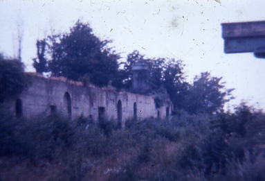 Trackbed between platforms overgrown at Gosport station 1978