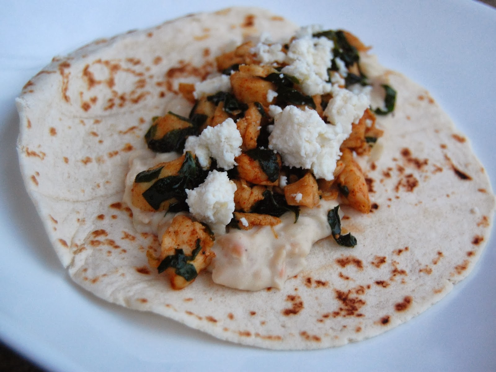 Cassie Craves Chicken and Spinach Tacos with Creamy White Bean Mash