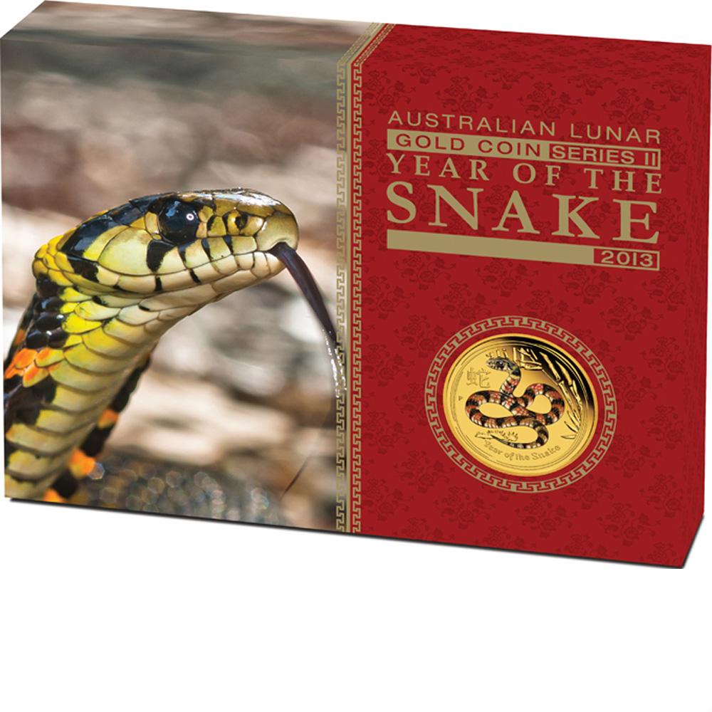 Gold Silver Art Australian Lunar Series II 2013 Year of the Snake Gold