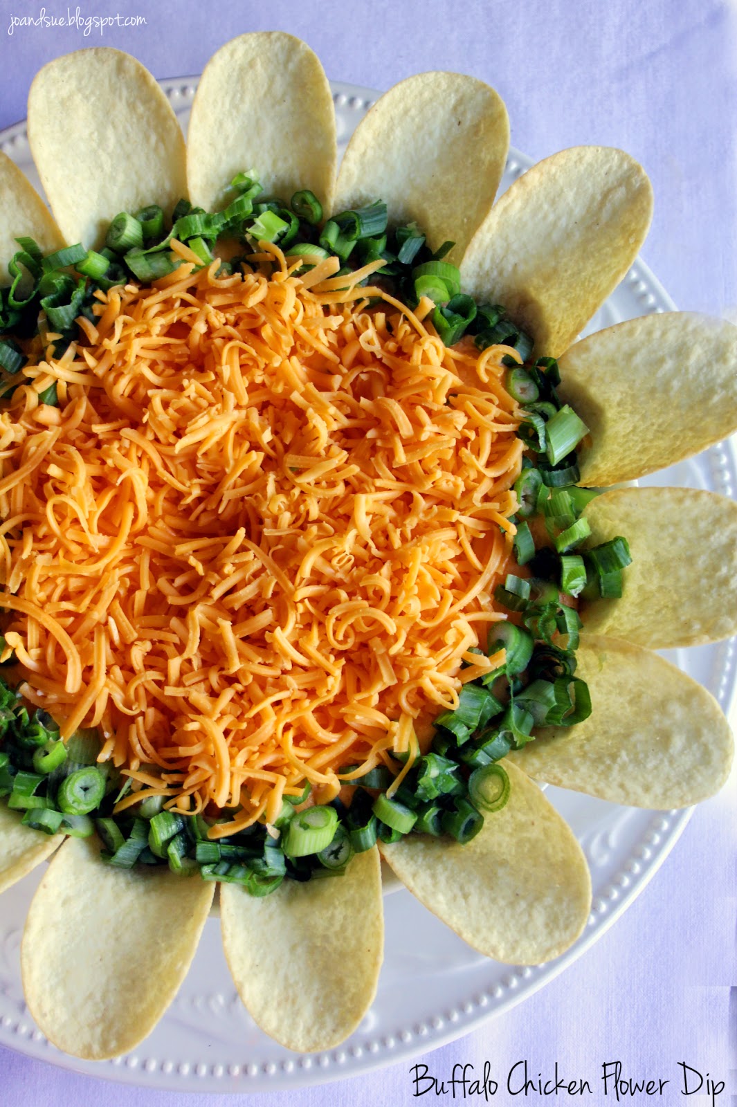 Jo and Sue Buffalo Chicken Flower Dip