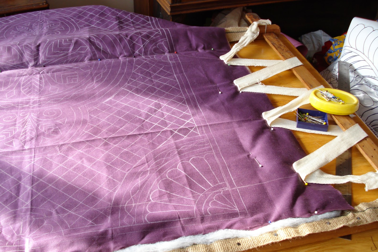 Welsh Quilts Quilting in a Traditional Frame Cot Quilt