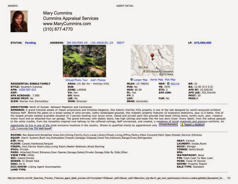 Singleton House at 384 Delfern in Bel Air 90077 sells for 65,000,000