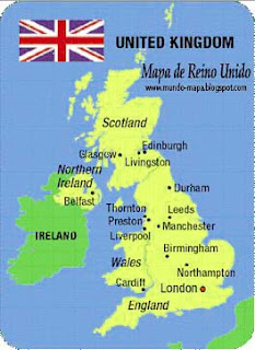Mapa de Reino Unido Geografi Político