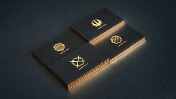 gold foil business cards