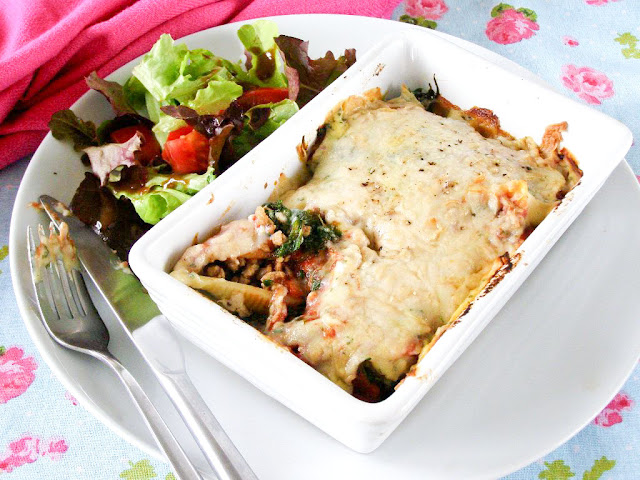 Vegan Stuffed Pasta Shell Lasagne