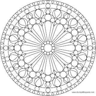 Rose Window Mandala Coloring Page