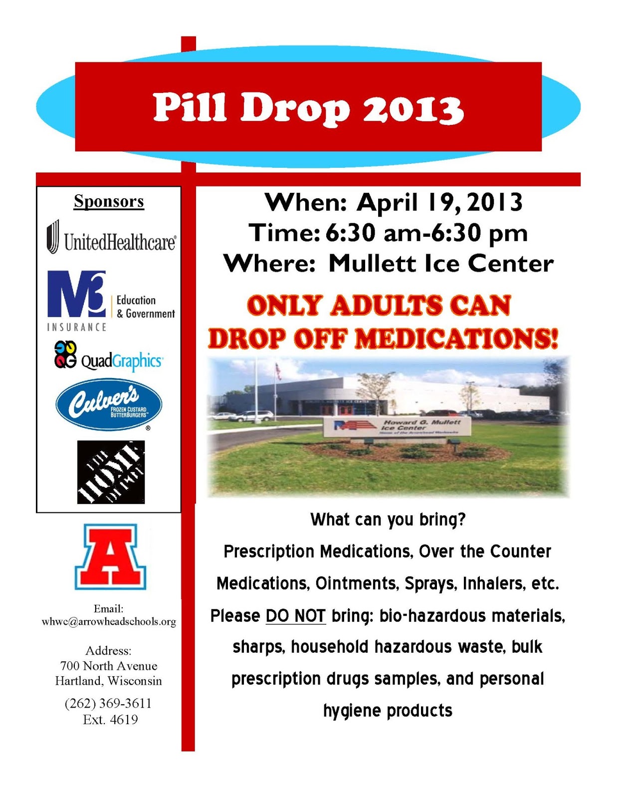 ARROWHEAD SCHOOLS Help Support AHS Pill Drop