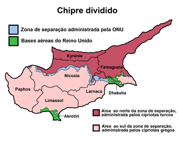 Chipre Mapa Guerra