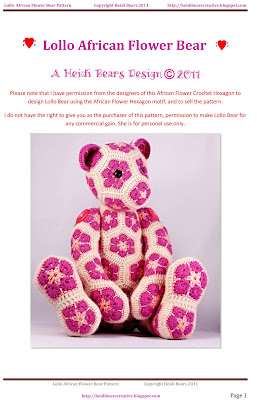 Lollo African Flower Bear Pattern is available!
