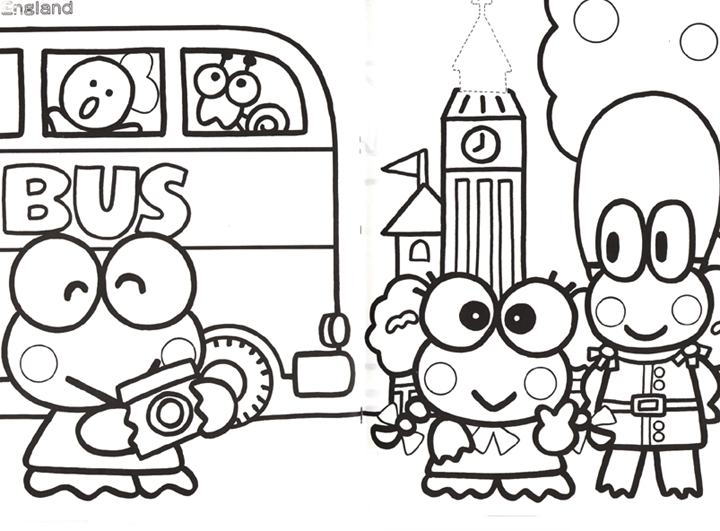 Cartoons Coloring Pages: Keroppi Coloring Pages