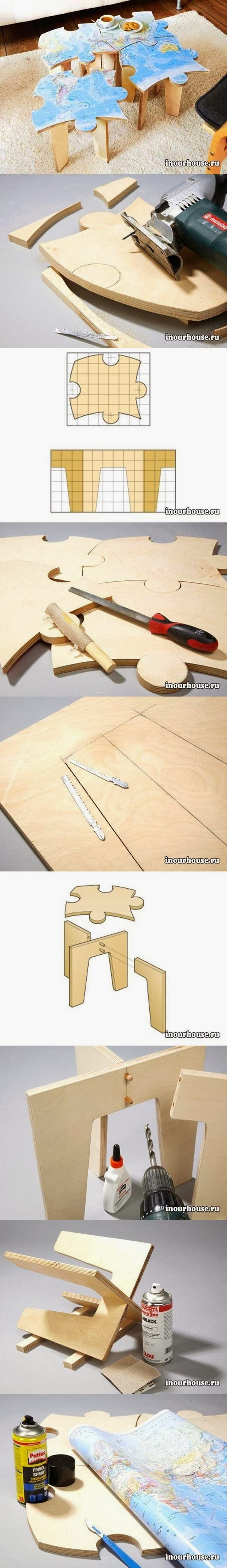 DIY Puzzle Coffee Table DIY & Crafts Tutorials