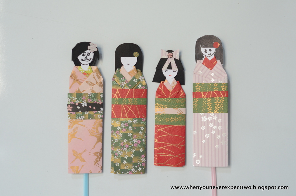 When You Never Expect Two Japanese Paper Doll with Kids