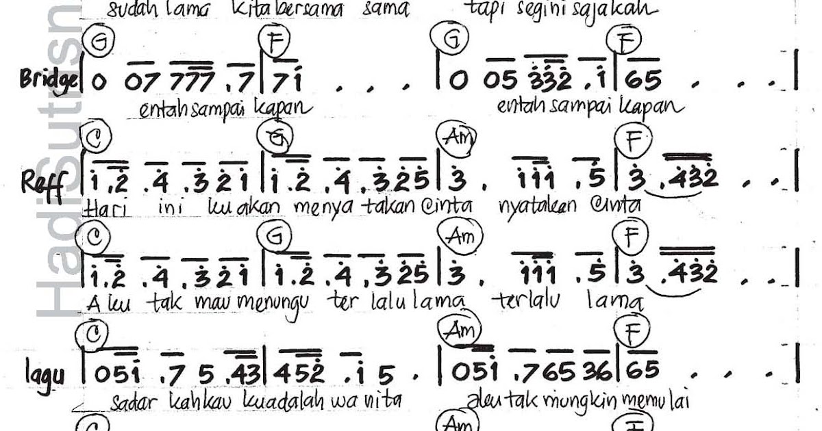 pencarian not angka Not Angka Lagu Terlalu Lama Vierratale