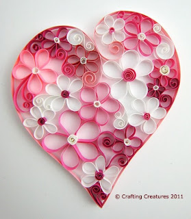 Cartão Dia dos Namorados de Quilling Cartão Dia dos Namorados de Quilling