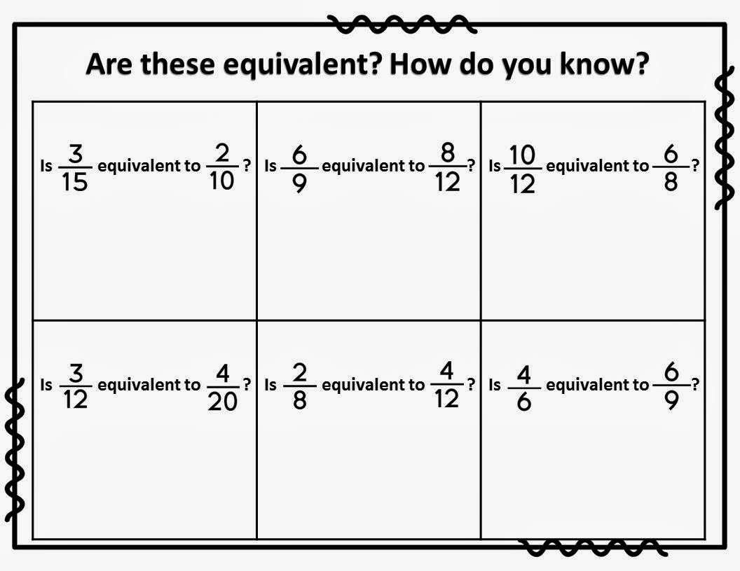 Looking at Equivalent Fractions | Pam's Place~Teach.Inspire.Learn