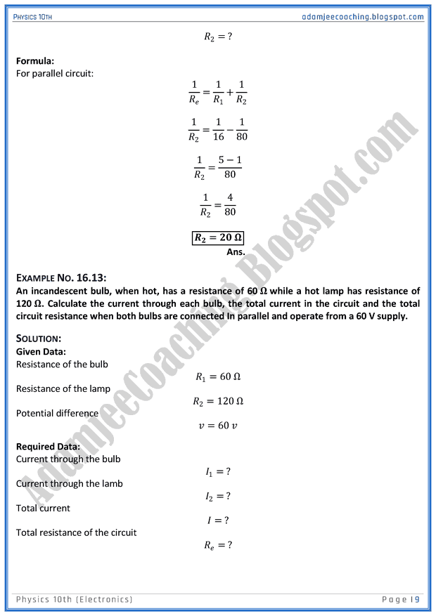 electronics-solved-numericals-physics-10th