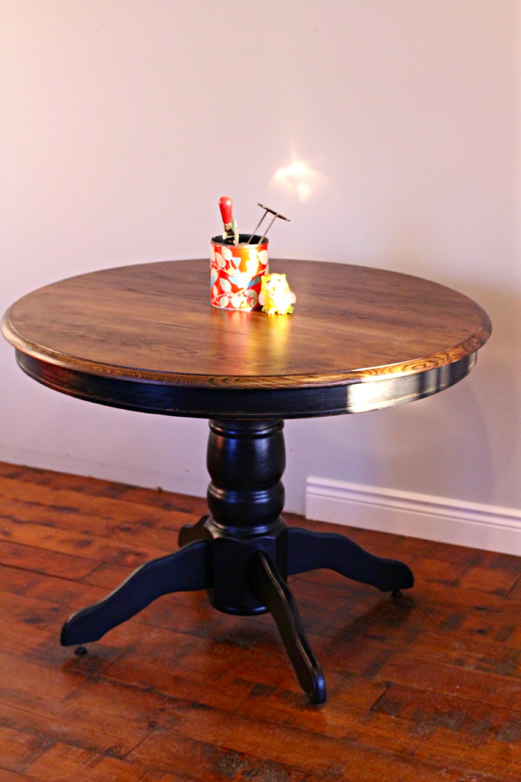 Laurel's Attic Black Pedestal Table SOLD